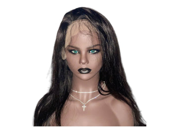 Straight 13X6 Transparent Lace Front Wig Brazilian Hair texture, 100% Human Hair