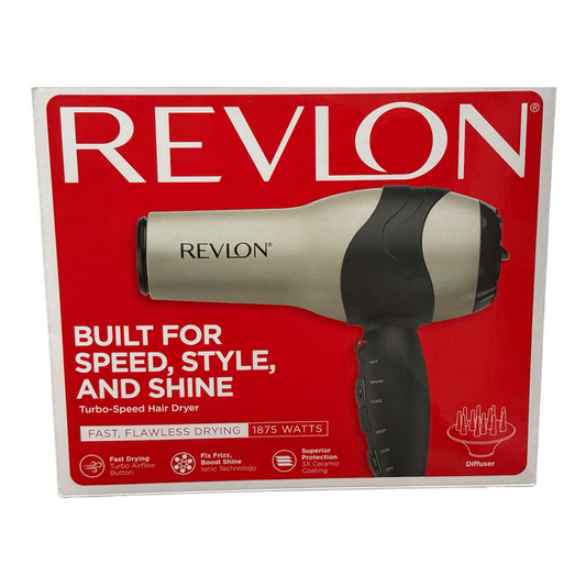 Revlon Perfect Heat Volumizing Turbo Styler Hair Blow Dryer with Diffuser, 1875w