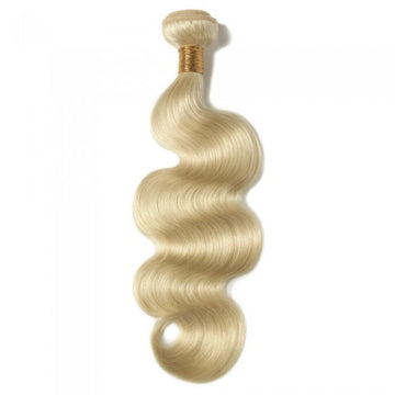 613 Blonde Body Wave Hair Extension Human Hair 100 gram sew in / Color Dye, Bleach, Perm Safe