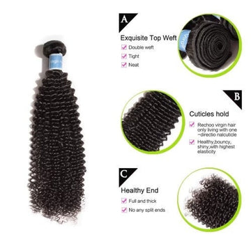 Kinky Curly Hair Extension Human Hair 100 gram sew in / Color Dye, Bleach, Perm Safe