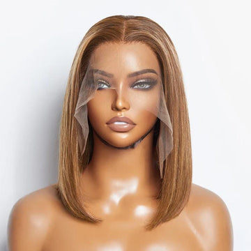 12 13x4 Straight Bob Lace Frontal Wig- 100 % Human Hair