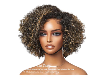 8" Curly  MINIMALIST Hd LACE GLUELESS Wig