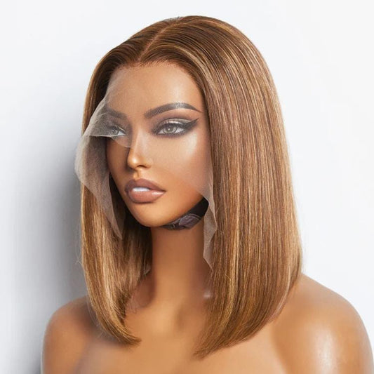 12 13x4 Straight Bob Lace Frontal Wig- 100 % Human Hair